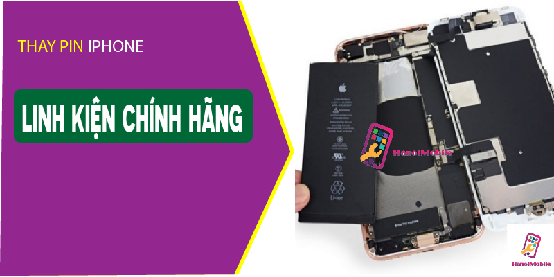 Hình 3: Thay Pin iphone linh kiện chính hãng tại Hanoimobile